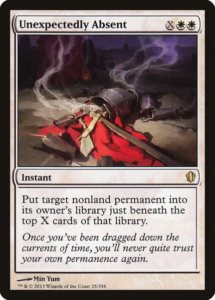 Unexpectedly Absent trading card from Commander 2013 Unexpectedly Absent - Commander 2013 Magic: The Gathering trading card