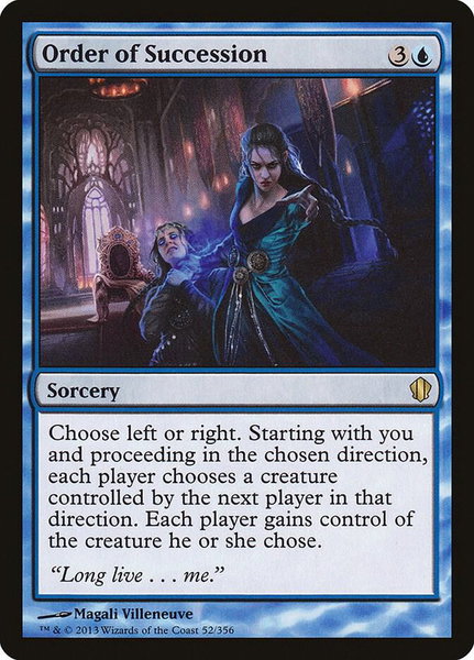 Order of Succession trading card from Commander 2013 Order of Succession - Commander 2013 Magic: The Gathering trading card