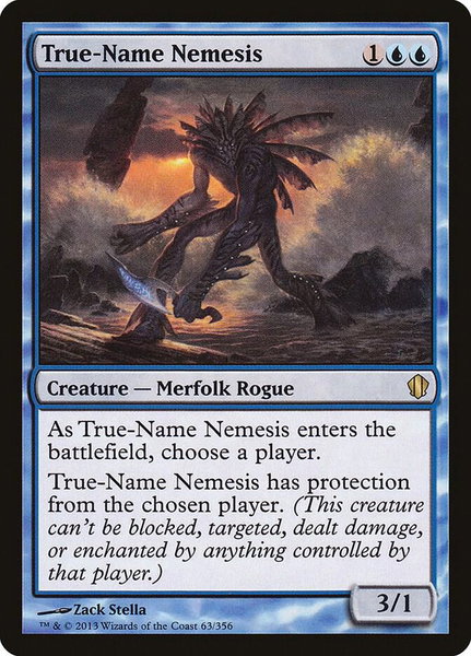True-Name Nemesis trading card from Commander 2013 True-Name Nemesis - Commander 2013 Magic: The Gathering trading card