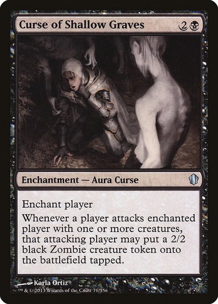 Curse of Shallow Graves trading card from Commander 2013 Curse of Shallow Graves - Commander 2013 Magic: The Gathering trading card