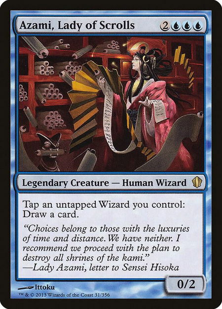 Azami, Lady of Scrolls trading card from Commander 2013 Azami, Lady of Scrolls - Commander 2013 Magic: The Gathering trading card