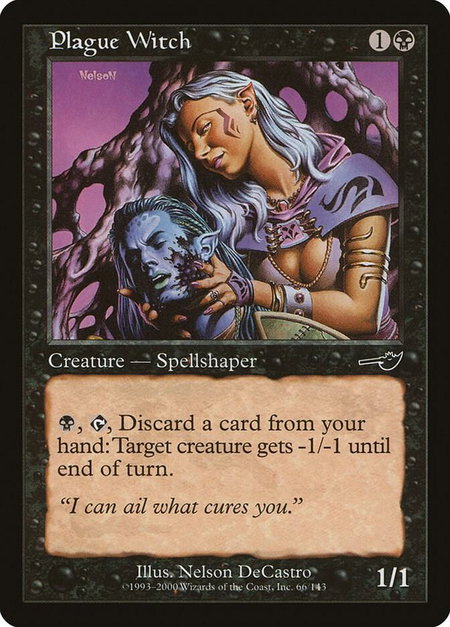 Plague Witch - Nemesis Magic: The Gathering trading card