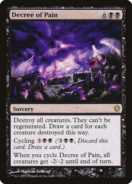 Decree of Pain trading card from Commander 2013 Decree of Pain - Commander 2013 Magic: The Gathering trading card