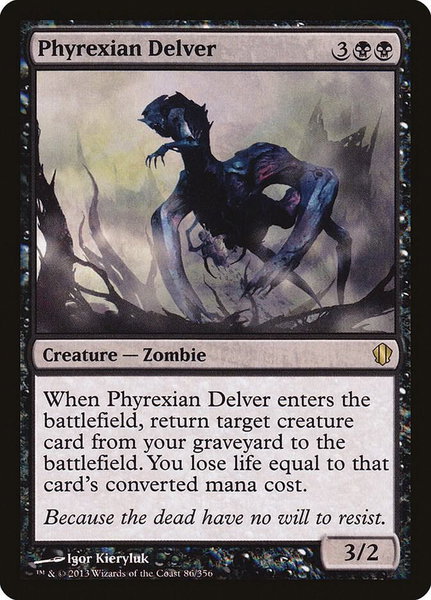 Phyrexian Delver trading card from Commander 2013 Phyrexian Delver - Commander 2013 Magic: The Gathering trading card