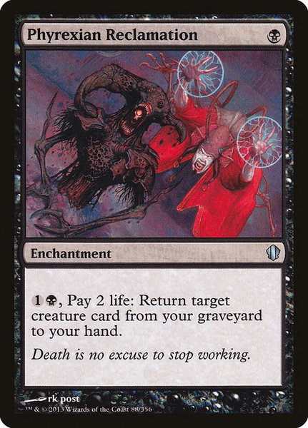 Phyrexian Reclamation trading card from Commander 2013 Phyrexian Reclamation - Commander 2013 Magic: The Gathering trading card