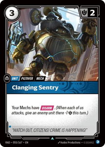 Clanging Sentry - Radiance (RAD) #055/167 - Uncommon Riftbound Trading Card