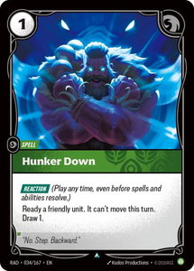 Hunker Down - Radiance (RAD) #034/167 - Uncommon Riftbound Trading Card