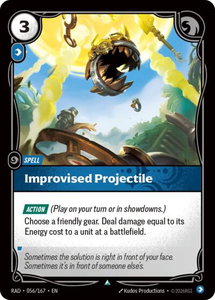 Improvised Projectile - Radiance (RAD) #056/167 - Uncommon Riftbound Trading Card