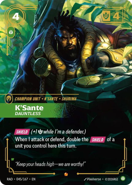 K'Sante, Dauntless - Radiance Riftbound trading card