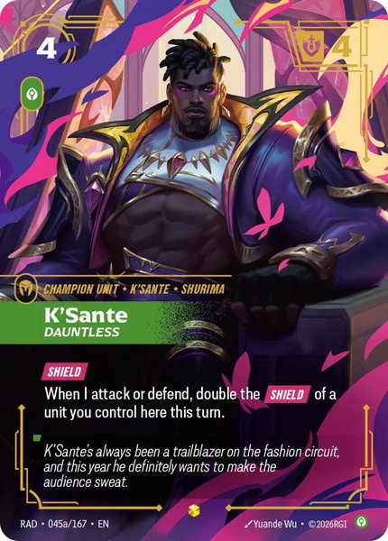 K'Sante, Dauntless (Alternate Art) trading card from Radiance K'Sante, Dauntless (Alternate Art) - Radiance Riftbound trading card