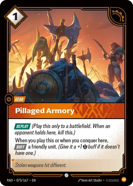Pillaged Armory - Radiance Riftbound trading card