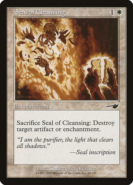 Seal of Cleansing - Nemesis Magic: The Gathering trading card