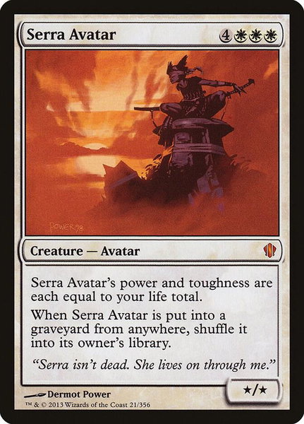 Serra Avatar trading card from Commander 2013 Serra Avatar - Commander 2013 Magic: The Gathering trading card