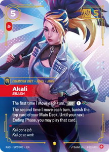 Akali, Brash (K/DA Special Art Card) - Radiance (RAD) #SP2/005 - Showcase Riftbound Trading Card