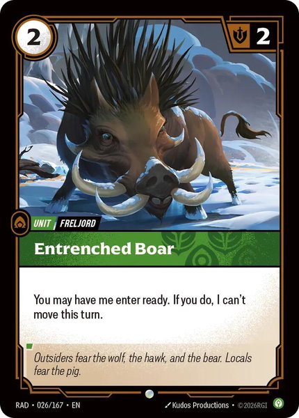 Entrenched Boar - Radiance Riftbound trading card