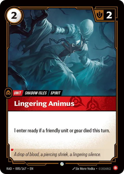 Lingering Animus - Radiance Riftbound trading card