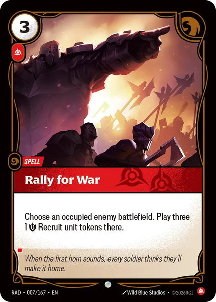 Rally for War - Radiance Riftbound trading card
