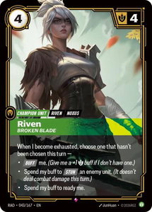 Riven, Broken Blade - Radiance (RAD) #043/167 - Rare Riftbound Trading Card