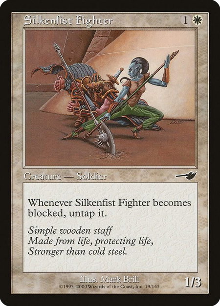 Silkenfist Fighter - Nemesis Magic: The Gathering trading card
