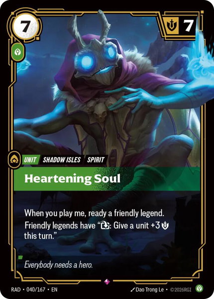Heartening Soul trading card from Radiance Heartening Soul - Radiance Riftbound trading card