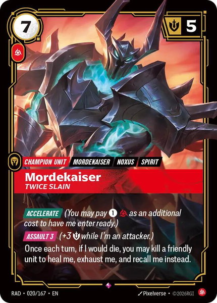 Mordekaiser, Twice Slain - Radiance Riftbound trading card