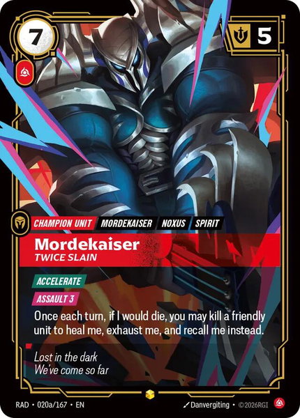 Mordekaiser, Twice Slain (Alternate Art) - Radiance Riftbound trading card