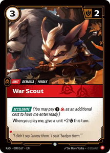 War Scout - Radiance (RAD) #008/167 - Common Riftbound Trading Card