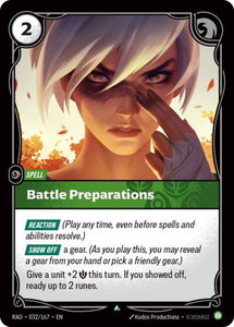 Battle Preparations - Radiance (RAD) #032/167 - Uncommon Riftbound Trading Card