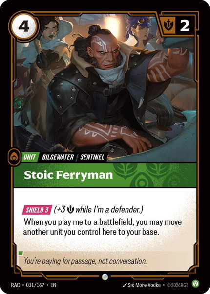 Stoic Ferryman - Radiance Riftbound trading card