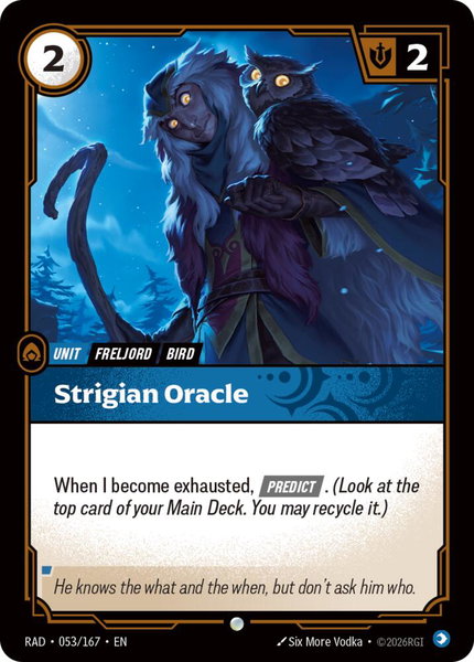 Strigian Oracle - Radiance Riftbound trading card