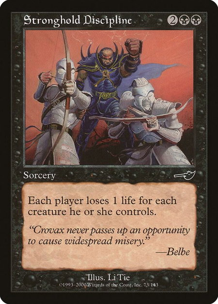 Stronghold Discipline - Nemesis Magic: The Gathering trading card