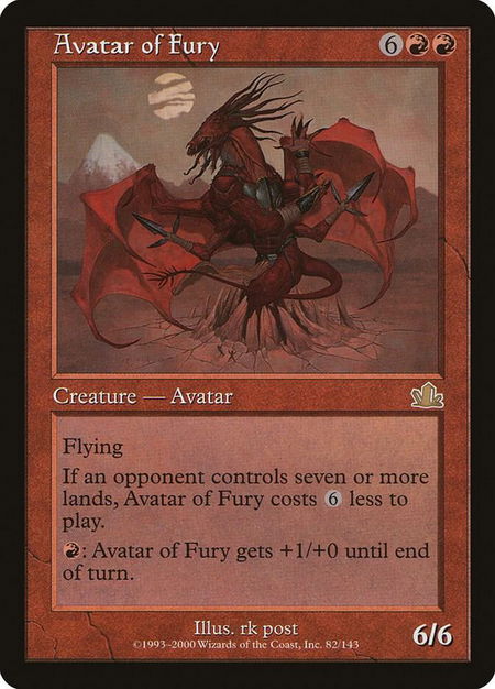 Avatar of Fury - Prophecy Magic: The Gathering trading card