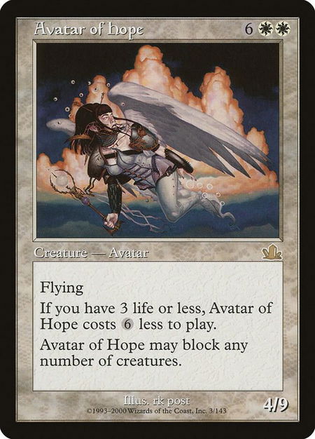 Avatar of Hope - Prophecy Magic: The Gathering trading card