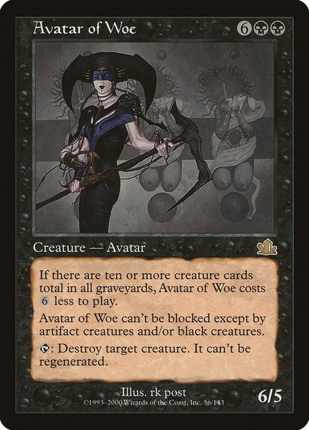 Avatar of Woe - Prophecy Magic: The Gathering trading card