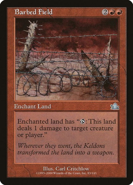 Barbed Field - Prophecy Magic: The Gathering trading card