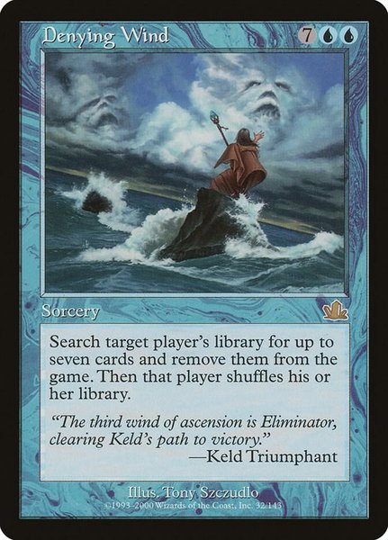 Denying Wind - Prophecy Magic: The Gathering trading card