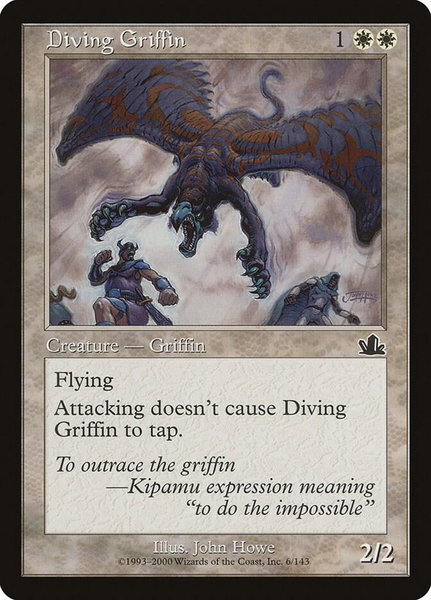 Diving Griffin trading card from Prophecy Diving Griffin - Prophecy Magic: The Gathering trading card
