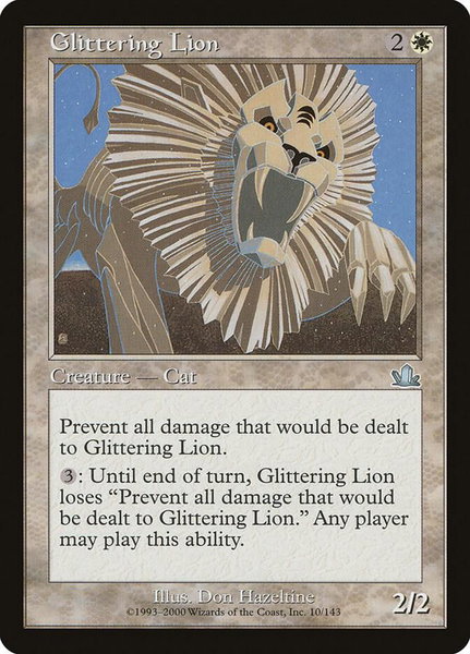 Glittering Lion trading card from Prophecy Glittering Lion - Prophecy Magic: The Gathering trading card