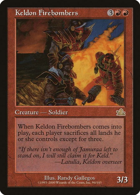 Keldon Firebombers - Prophecy Magic: The Gathering trading card