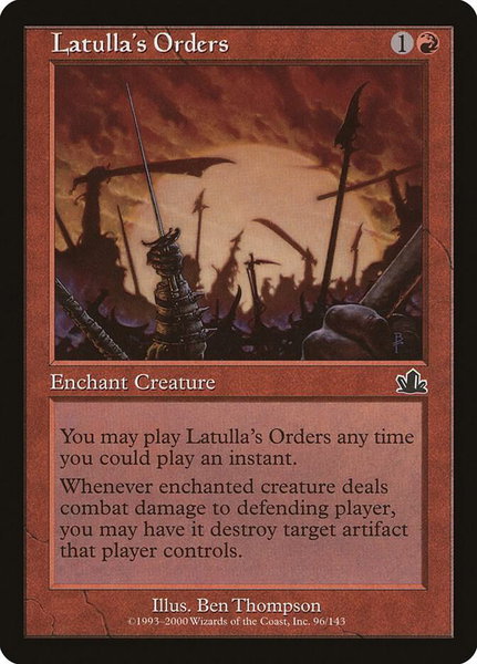 Latulla's Orders - Prophecy Magic: The Gathering trading card