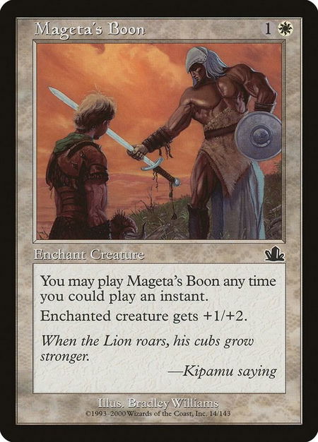 Mageta's Boon - Prophecy Magic: The Gathering trading card