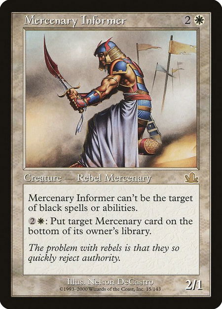 Mercenary Informer - Prophecy Magic: The Gathering trading card