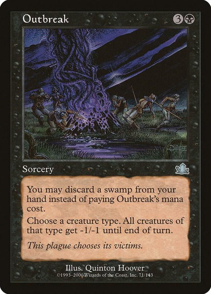 Outbreak trading card from Prophecy Outbreak - Prophecy Magic: The Gathering trading card