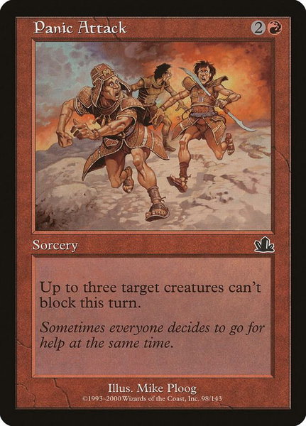 Panic Attack trading card from Prophecy Panic Attack - Prophecy Magic: The Gathering trading card
