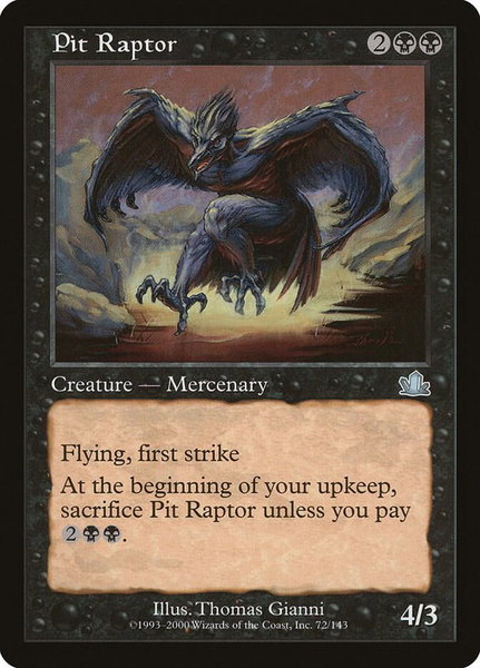 Pit Raptor - Prophecy Magic: The Gathering trading card
