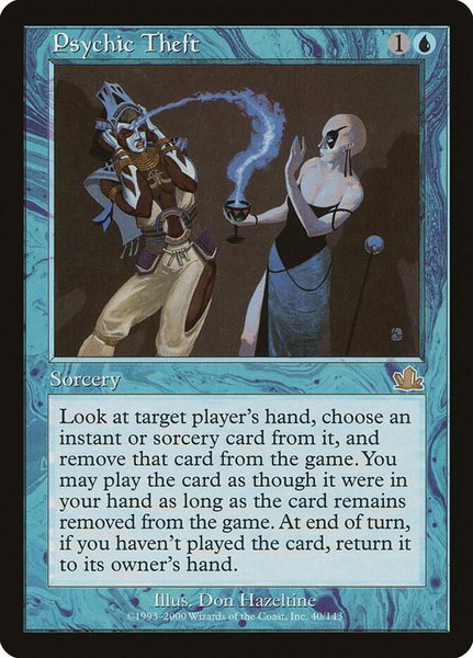 Psychic Theft - Prophecy Magic: The Gathering trading card