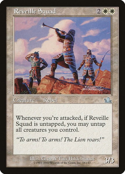 Reveille Squad trading card from Prophecy Reveille Squad - Prophecy Magic: The Gathering trading card