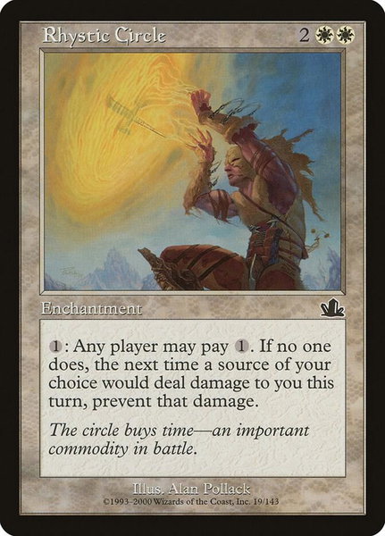 Rhystic Circle trading card from Prophecy Rhystic Circle - Prophecy Magic: The Gathering trading card
