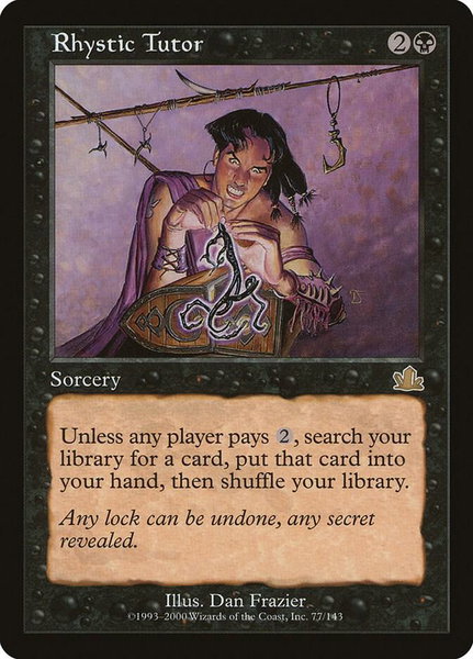 Rhystic Tutor trading card from Prophecy Rhystic Tutor - Prophecy Magic: The Gathering trading card