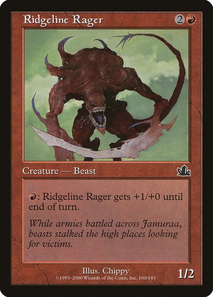 Ridgeline Rager trading card from Prophecy Ridgeline Rager - Prophecy Magic: The Gathering trading card